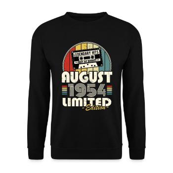 Legendary since August 1954 vintage birthday - Unisex Sweatshirt - black - Front - Alina (178cm) & Michal (187cm)