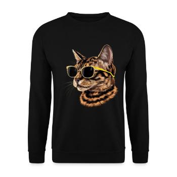 Sonnenbrille für Abessinierkatzen Geschenk - Unisex Pullover - Schwarz - Vorne - Alina (178cm) & Michal (187cm)