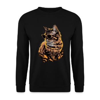 Sonnenbrille mit Balinesenkatze Geschenk - Unisex Pullover - Schwarz - Vorne - Alina (178cm) & Michal (187cm)