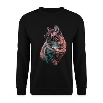 Sonnenbrille der Burma-Katze Geschenk - Unisex Pullover - Schwarz - Vorne - Alina (178cm) & Michal (187cm)