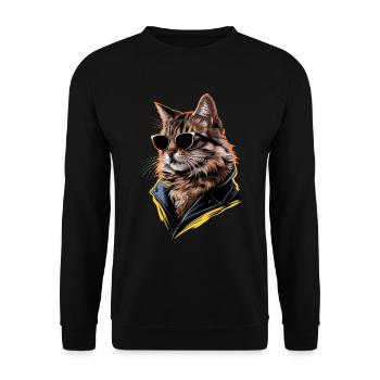 Sonnenbrille für Norwegische Waldkatze Geschenk - Unisex Pullover - Schwarz - Vorne - Alina (178cm) & Michal (187cm)
