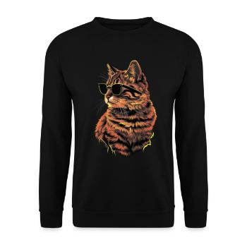 Ragdoll-Katzen-Sonnenbrille Geschenk - Unisex Pullover - Schwarz - Vorne - Alina (178cm) & Michal (187cm)