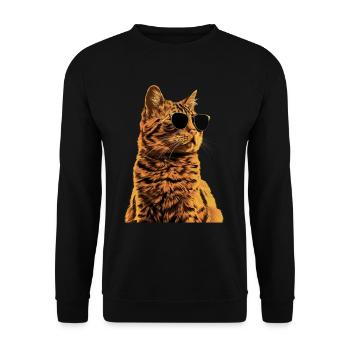 Sonnenbrille mit Somali-Katze Geschenk - Unisex Pullover - Schwarz - Vorne - Alina (178cm) & Michal (187cm)