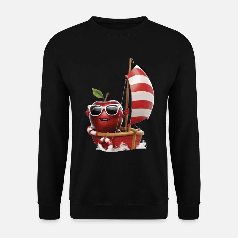 Obst Apfel Bootfahren Geschenk - Unisex Pullover - Schwarz