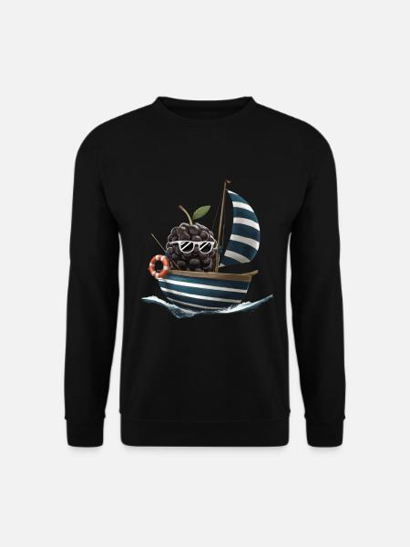 Obst Brombeeren Bootfahren Geschenk - Unisex Pullover - Schwarz