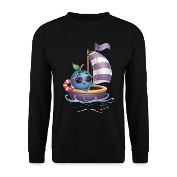 Obst Heidelbeere Bootfahren Geschenk - Unisex Pullover - Schwarz - Vorne - Alina (178cm) & Michal (187cm)
