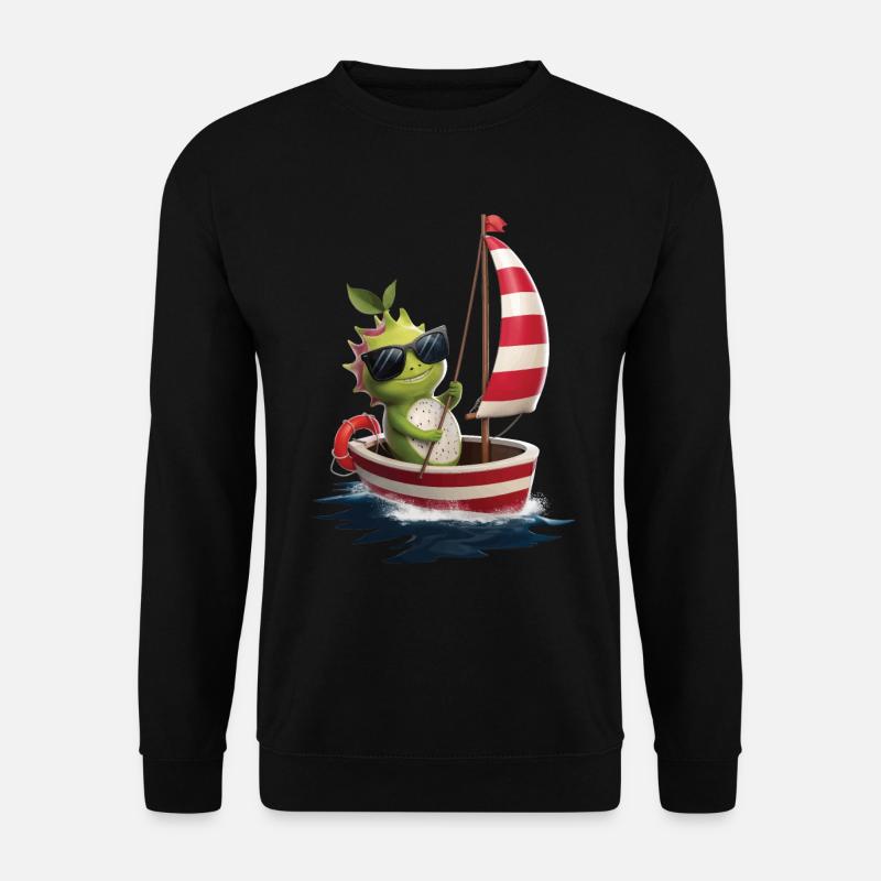 Obst Drachenfrucht Bootfahren Geschenk - Unisex Pullover - Schwarz
