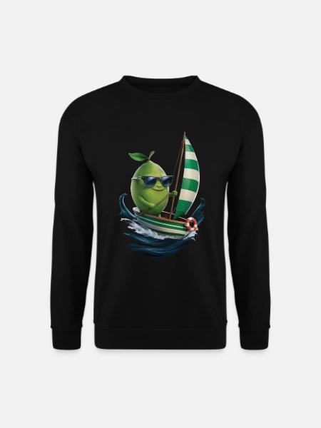 Frucht Limette Bootfahren Geschenk - Unisex Pullover - Schwarz