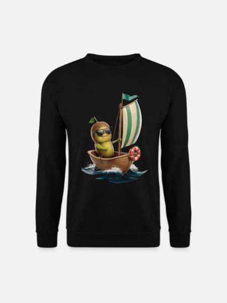 Frucht Kiwi Bootfahren Geschenk - Unisex Pullover - Schwarz