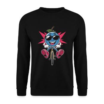 Blaubeer, Radfahren, Auf, Fahrrad, Karika Geschenk - Unisex Pullover - Schwarz - Vorne - Alina (178cm) & Michal (187cm)