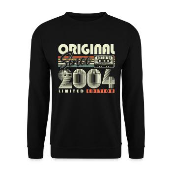 Original depuis 2004 Cadeau d’anniversaire vintage - Sweat-shirt Unisexe - noir - Devant - Alina (178cm) & Michal (187cm)