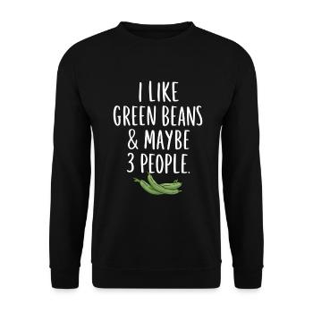 Grüne Bohnen - Unisex Pullover - Schwarz - Vorne - Alina (178cm) & Michal (187cm)