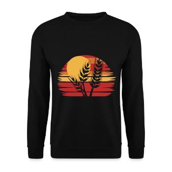 Weizen - Unisex Pullover - Schwarz - Vorne - Alina (178cm) & Michal (187cm)