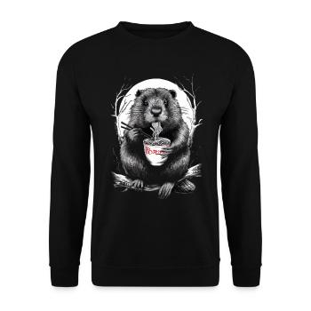 Biber - Unisex Pullover - Schwarz - Vorne - Alina (178cm) & Michal (187cm)