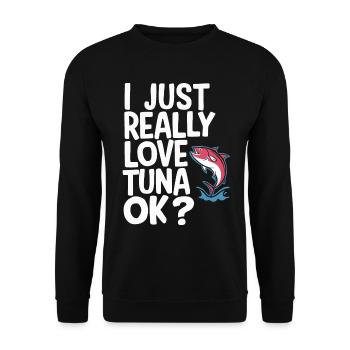 Thunfisch - Unisex Pullover - Schwarz - Vorne - Alina (178cm) & Michal (187cm)