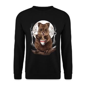 Quokka - Unisex Pullover - Schwarz - Vorne - Alina (178cm) & Michal (187cm)