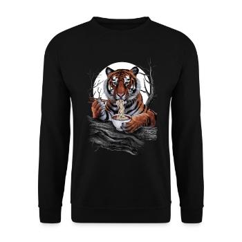 Tiger - Unisex Pullover - Schwarz - Vorne - Alina (178cm) & Michal (187cm)