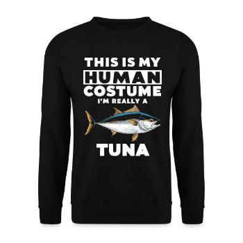 Thunfisch - Unisex Pullover - Schwarz - Vorne - Alina (178cm) & Michal (187cm)
