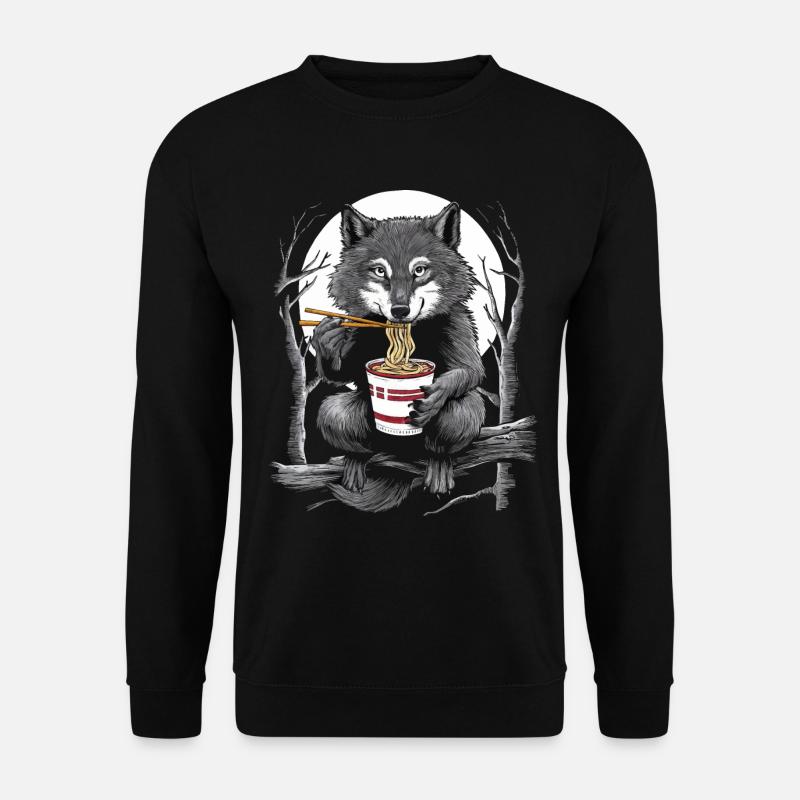 Wolf - Unisex Pullover - Schwarz