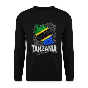 Tanzania - Unisex Sweatshirt - black - Front - Alina (178cm) & Michal (187cm)