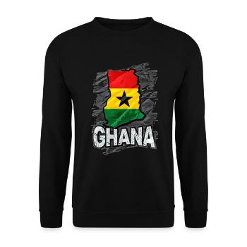 Ghana - Unisex Sweatshirt - black - Front - Alina (178cm) & Michal (187cm)