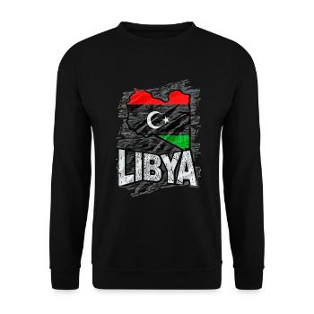 Libyen - Unisex Pullover - Schwarz - Vorne - Alina (178cm) & Michal (187cm)