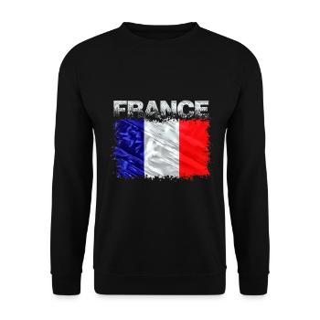 Frankreich - Unisex Pullover - Schwarz - Vorne - Alina (178cm) & Michal (187cm)