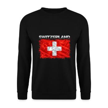 Schweiz - Unisex Pullover - Schwarz - Vorne - Alina (178cm) & Michal (187cm)
