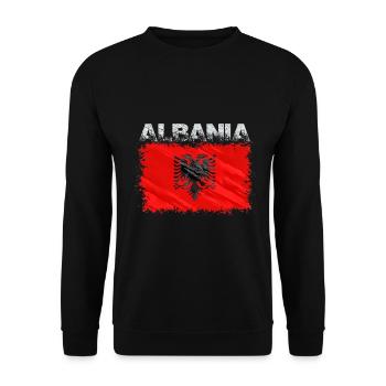 Albania - Unisex Sweatshirt - black - Front - Alina (178cm) & Michal (187cm)