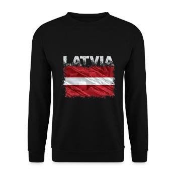 Latvia - Unisex Sweatshirt - black - Front - Alina (178cm) & Michal (187cm)