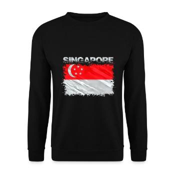 Singapore - Unisex Sweatshirt - black - Front - Alina (178cm) & Michal (187cm)