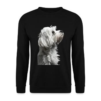 Havaneser - Unisex Pullover - Schwarz - Vorne - Alina (178cm) & Michal (187cm)