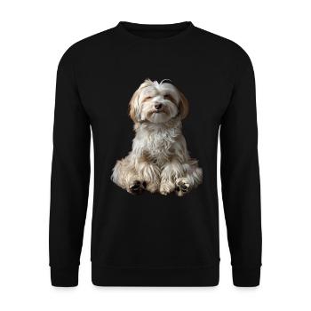 Havanese - Unisex Sweatshirt - black - Front - Alina (178cm) & Michal (187cm)