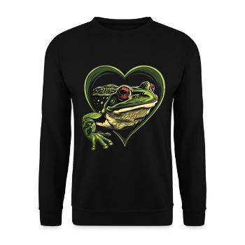 Grenouille - Sweat-shirt Unisexe - noir - Devant - Alina (178cm) & Michal (187cm)