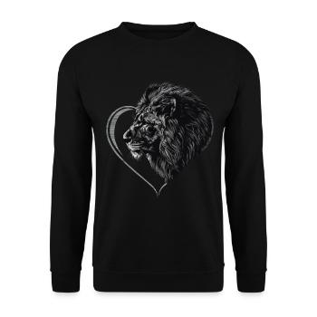 Löwe - Unisex Pullover - Schwarz - Vorne - Alina (178cm) & Michal (187cm)