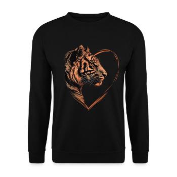 Tiger - Unisex Sweatshirt - black - Front - Alina (178cm) & Michal (187cm)