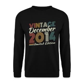 Dezember 2014 Vintage Retro Geburtstagsgeschenk - Unisex Pullover - Schwarz - Vorne - Alina (178cm) & Michal (187cm)