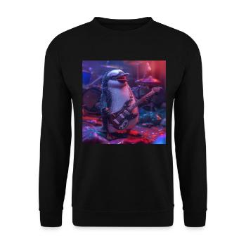 Penguin - Unisex Sweatshirt - black - Front - Alina (178cm) & Michal (187cm)