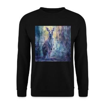 Kangaroo - Unisex Sweatshirt - black - Front - Alina (178cm) & Michal (187cm)