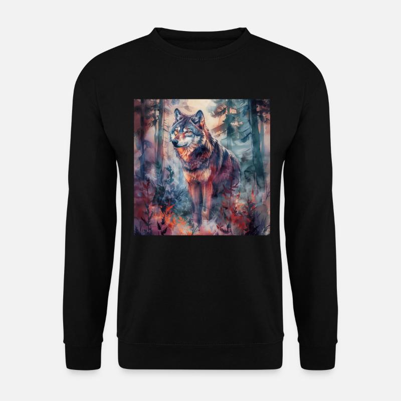 Wolf - Unisex Pullover - Schwarz