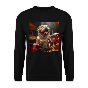 Chien - Sweat-shirt Unisexe - noir - Devant - Alina (178cm) & Michal (187cm)