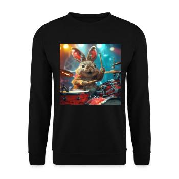 Kaninchen - Unisex Pullover - Schwarz - Vorne - Alina (178cm) & Michal (187cm)