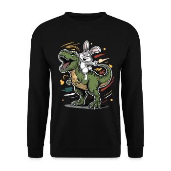 Kaninchen - Unisex Pullover - Schwarz - Vorne - Alina (178cm) & Michal (187cm)