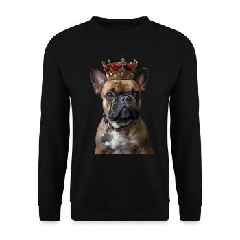 Französische Bulldogge - Unisex Pullover - Schwarz - Vorne - Alina (178cm) & Michal (187cm)