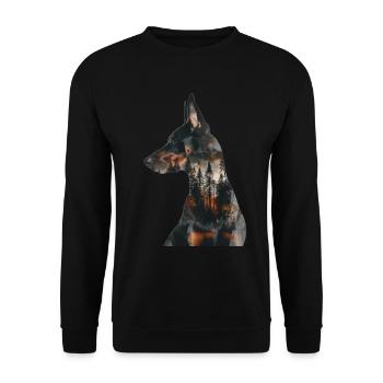 Dobermann - Unisex Pullover - Schwarz - Vorne - Alina (178cm) & Michal (187cm)