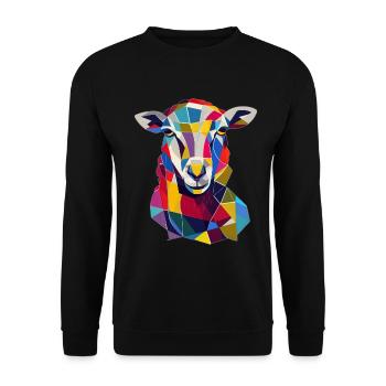 Schaf - Unisex Pullover - Schwarz - Vorne - Alina (178cm) & Michal (187cm)