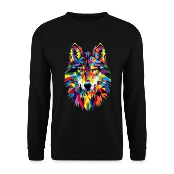 Wolf - Unisex Sweatshirt - black - Front - Alina (178cm) & Michal (187cm)