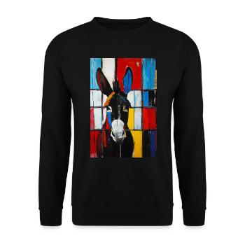 Donkey - Unisex Sweatshirt - black - Front - Alina (178cm) & Michal (187cm)