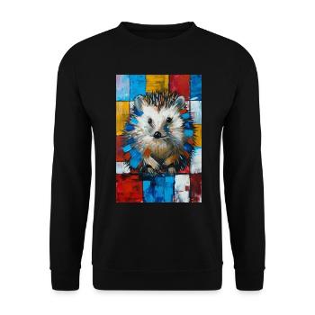 Igel - Unisex Pullover - Schwarz - Vorne - Alina (178cm) & Michal (187cm)
