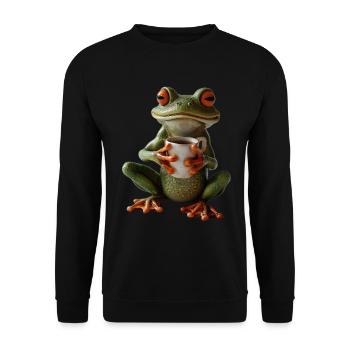 Grenouille - Sweat-shirt Unisexe - noir - Devant - Alina (178cm) & Michal (187cm)